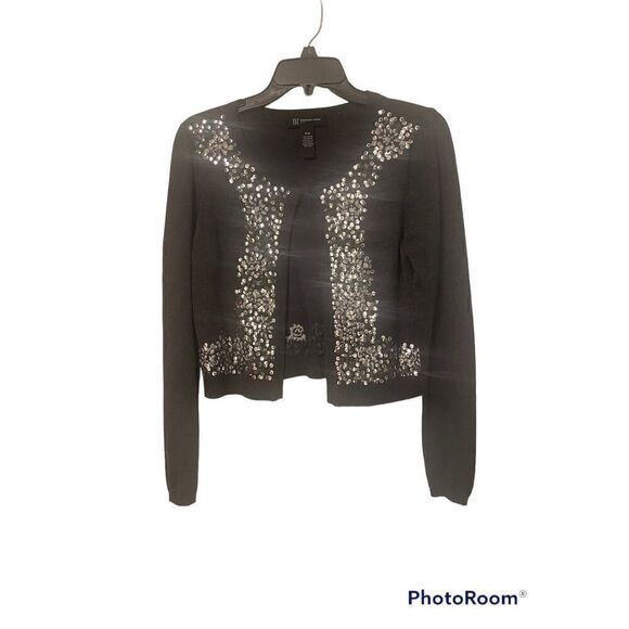 Sequin Open Front Sweater by UNC International Concepts. Size MP - Picture 4 of 8